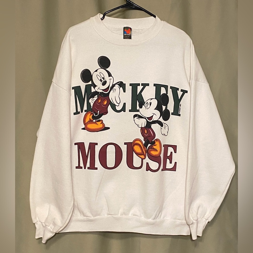 Disney x Mickey Mouse Jerry Leigh Vintage Unlimited White Crewneck Sweatshirt 2X